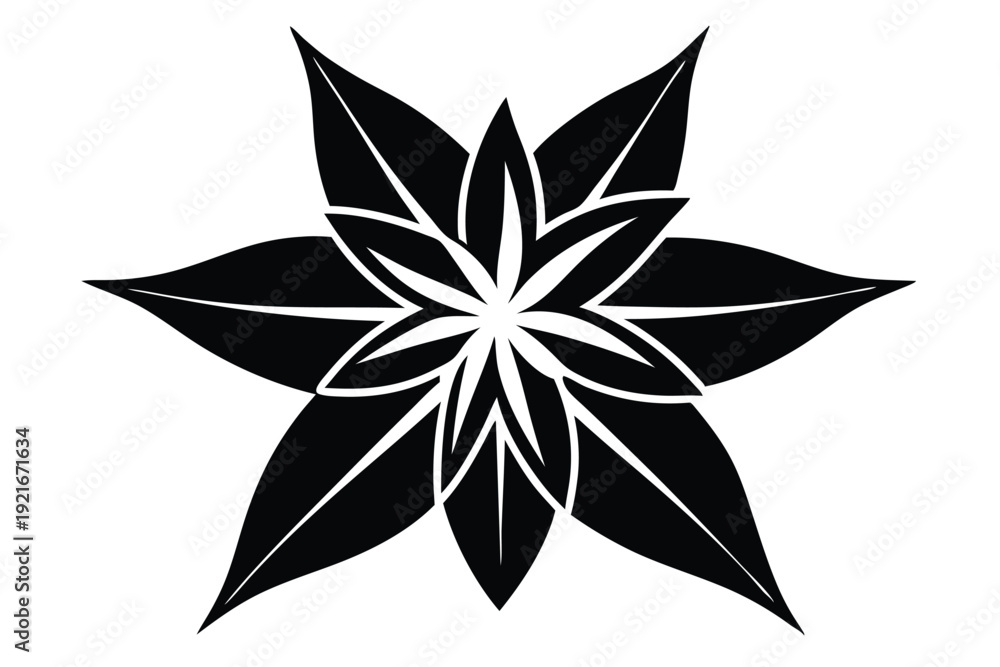 Obraz premium starflower silhouette line art vector illustration