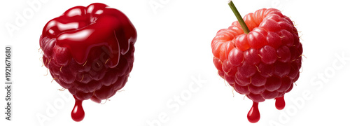 Wallpaper Mural Juicy raspberries dripping with juice transparent background food photography Torontodigital.ca