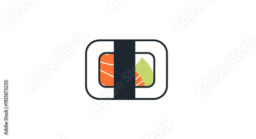 An illustration of a nigiri sushi on a white background.