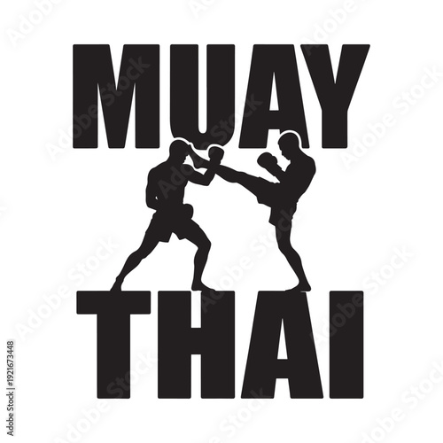 Muay thai silhouette depicting a dynamic kick during combat sports