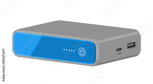 An illustration of a portable power bank charging device.