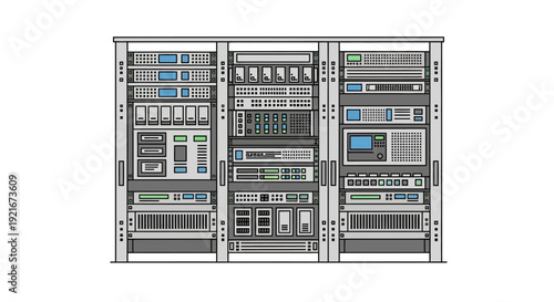 Illustration of a server rack in a data center.