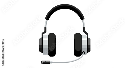 A gaming headset with microphone on a white background.