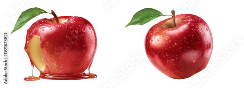 Wallpaper Mural Juicy red apple with melting juice transparent background food photography Torontodigital.ca
