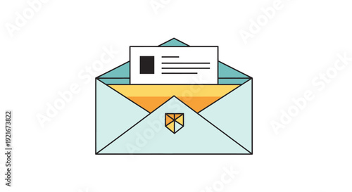 An open envelope reveals an email message or letter.