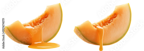 Wallpaper Mural Juicy melon slice with dripping juice transparent background food photography Torontodigital.ca