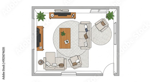 Floor Plan Interior Design Illustration.