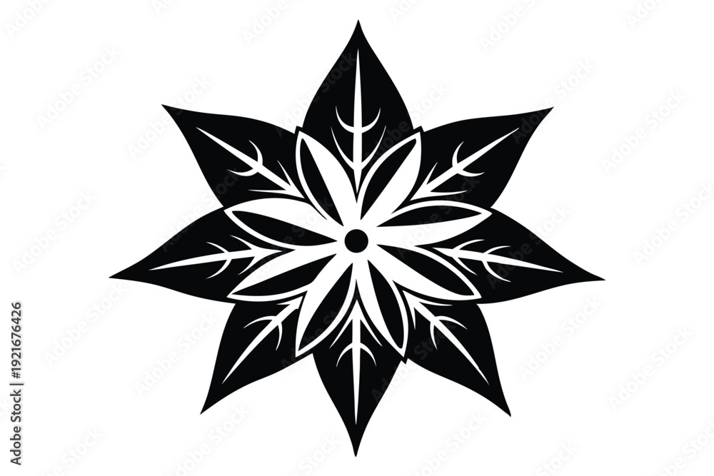 Obraz premium starflower silhouette line art vector illustration
