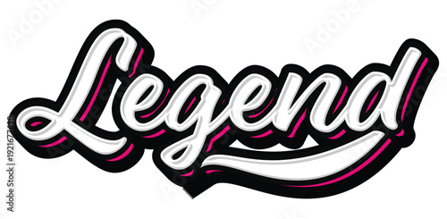 legend hand lettering typography vector template 