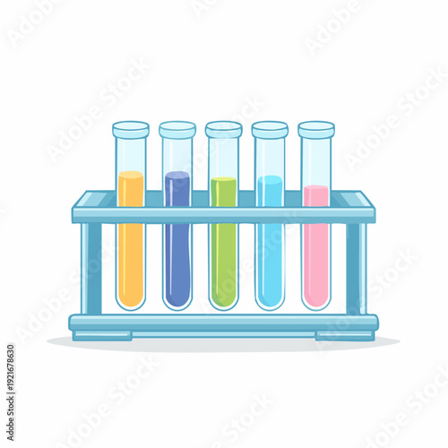 Vibrant chemical test tubes in a rack, essential for science experiments and educational research