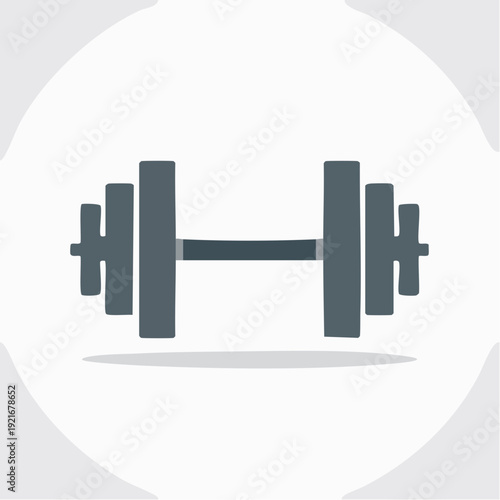 Stylized barbell icon representing strength training and physical fitness activity