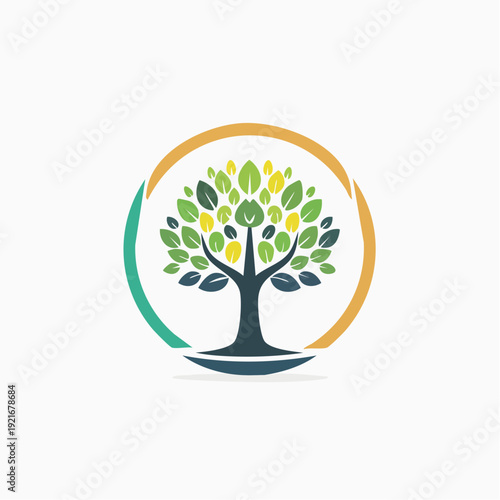 Tree of life logo design, symbolizing growth, nature, and family