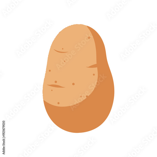 Simple flat illustration of a single brown potato.