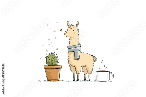 Cozy Winter Alpaca With Scarf