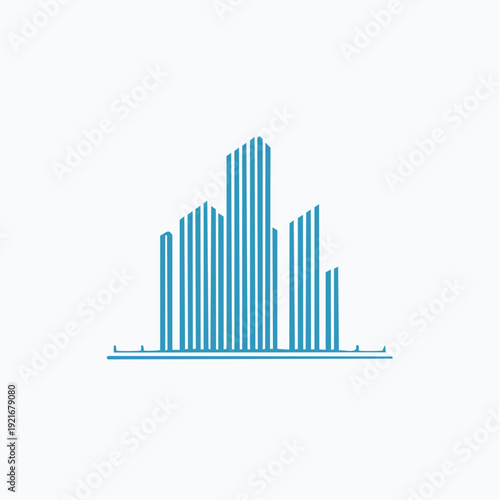 Modern Cityscape Abstract Skyline Icon Design