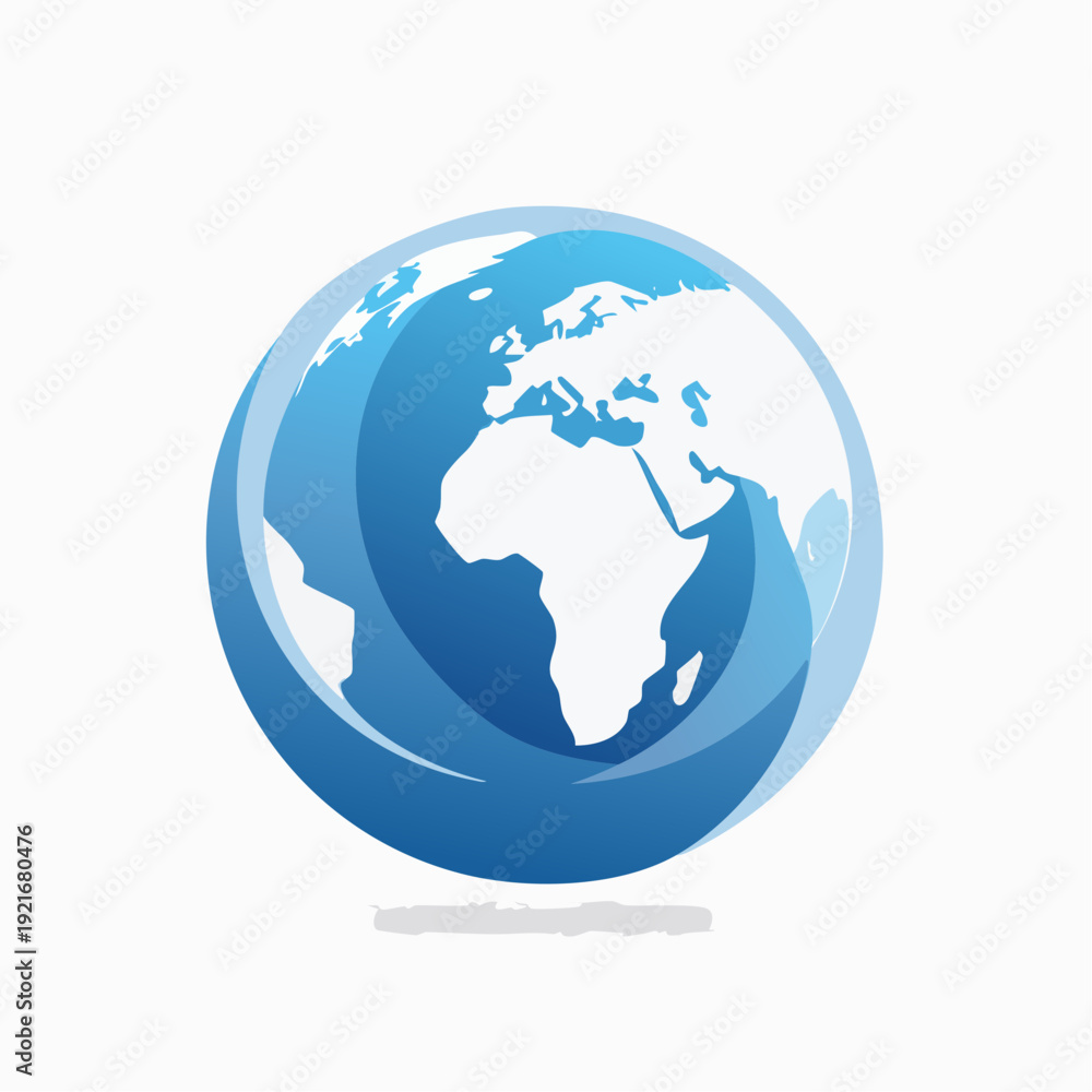 Naklejka premium Globe with swirling blue water representing global connectivity and travel