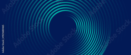 Blue abstract background with glowing circles. Swirl circular lines pattern. Geometric spiral. Twirl element. Modern graphic design. Futuristic technology concept.vector eps 10.
