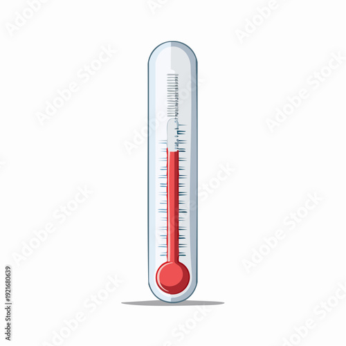 Thermometer graphic icon showing temperature measurement on a white background