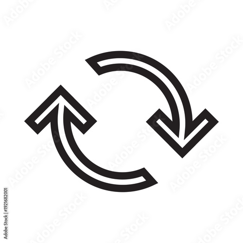 Vector of Icon Circular Refresh Arrows For User Interface_Line Icon