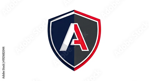 Free Download Shield emblem with the letter a inside against a white background - GFXLoad