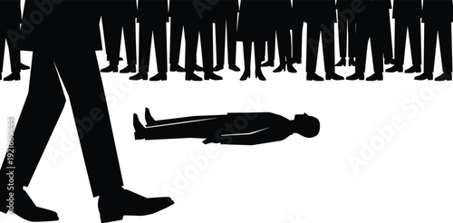 Silhouette of a professional male jazz musician sitting on a wooden chair playing the trumpet, elegant flat vector illustration, isolated.