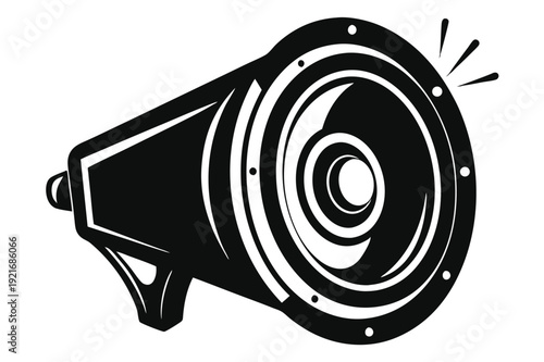 sound speaker silhouette line art vector illustration