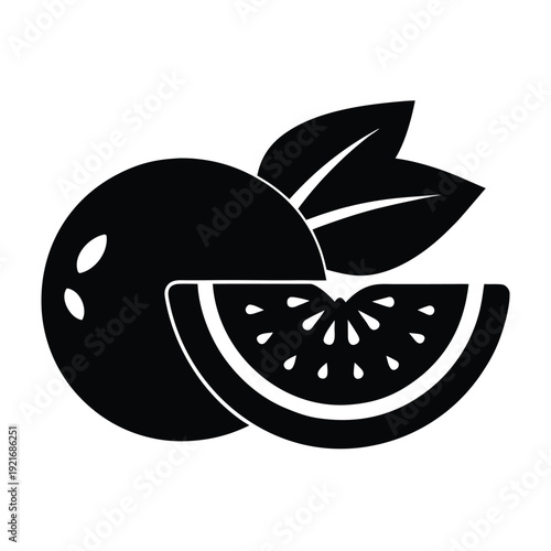 Fresh Tomatoes Slices And Leaf Flat Lay Silhouette Vector Art Illustration