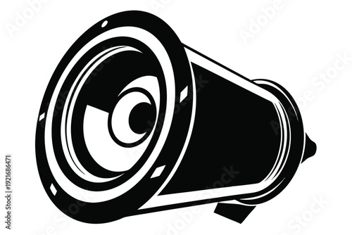 sound speaker silhouette line art vector illustration
