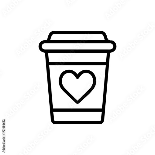 Coffee Cup With Heart Icon