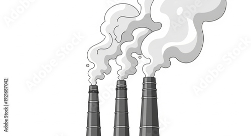 Industrial Factories with Polluting Chimneys.