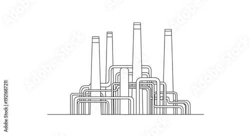 Industrial Factory Building Complex Structure.