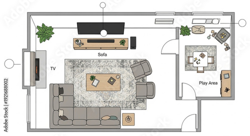 House Floor Plan Design Illustration.