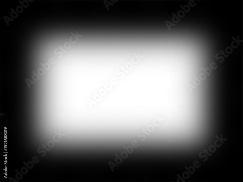 Bilde på lerret Soft White Luminous Rectangle Border with Feathered Edges on Transparent Backgro