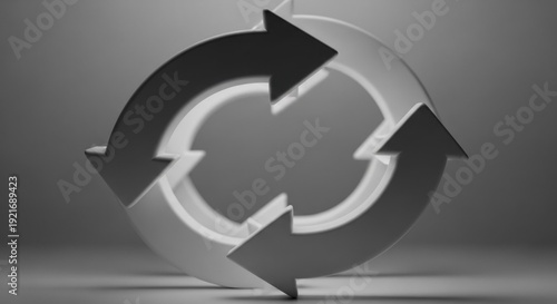 Abstract illustration of a cyclical process with arrows design elements
