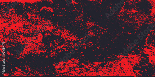 Abstract Bright Red Grunge Texture In Black Background.Vector Art