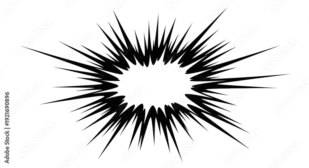 Obraz premium Intense Comic Explosion Burst Effect on Isolated White Background
