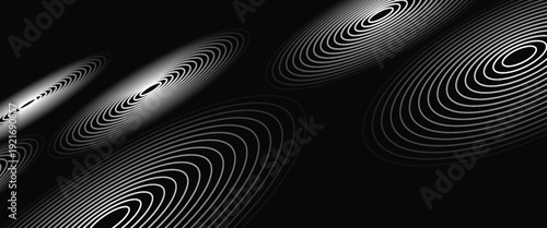 Seamless circular lines pattern radio wave background, radio wave illustration background.