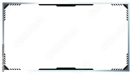 High-Tech Digital Frame Overlay with Futuristic Geometric Design, Perfect for Modern Stream Interfaces, Gaming Displays, and Virtual Screens