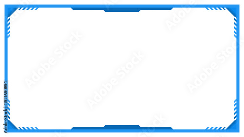 Dynamic Digital Frame with Futuristic Blue Elements for Streaming Overlays, Presentation Borders, and Tech-Inspired Visual Content