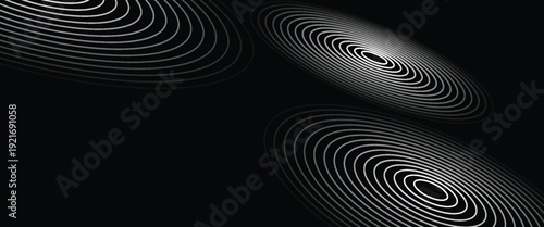 Seamless circular lines pattern radio wave background, radio wave illustration background.