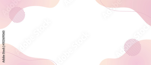 ピンクのグラデーションの流体シェイプの背景イラスト素材　flat hand drawn fluid blue shapes background.Cute abstract shapes.Vector loose frame.