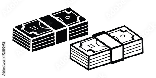 Stacks of money bills