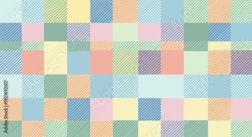 Seamless pastel square pattern with soft contrasts and minimal decorative details