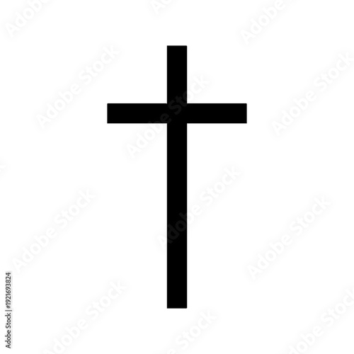 A minimalist black cross, a powerful symbol of faith and spirituality.