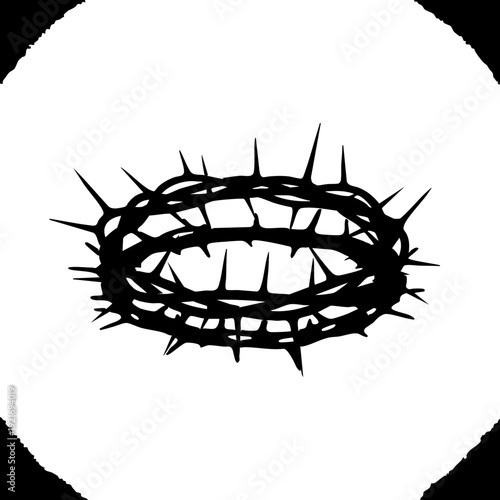 A graphic of a black crown of thorns, a symbol of suffering and sacrifice. A powerful and evocative image with a profound meaning