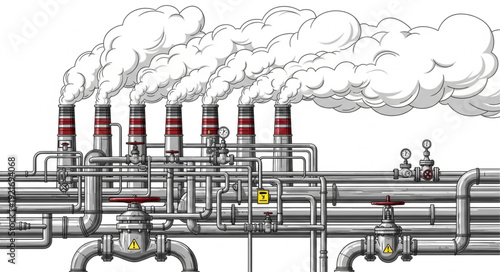 Industrial Factory Pipes and Chimneys.