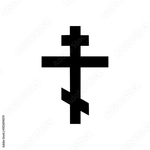 A simple and elegant Orthodox cross symbol, representing faith and spirituality