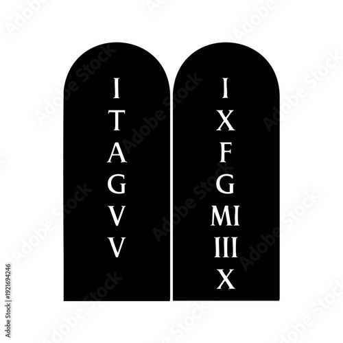 The Ten Commandments tablets, a representation of religious law