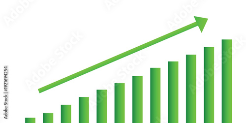 charts showing green growth which symbolizes the rise of the stock