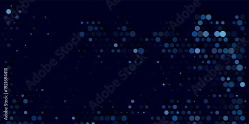 High speed dot moving technology concept. stripes halftone with blue light. speed movement pattern and motion blur over dark blue background. Vector Illustration.
